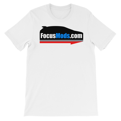 FocusMods.com™ Unisex Short Sleeve T-Shirt (White & Blue Available)