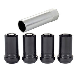 McGard Wheel Lock Nut Set - 4pk. (Tuner / Cone Seat) M14X1.5 / 22mm Hex / 1.648in. Length - Black