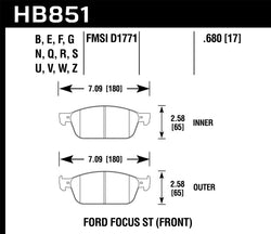 Hawk 15-16 Ford Focus ST HPS 5.0 Front Brake Pads